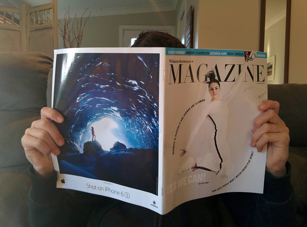 The photograph on the back cover of The Weekend Australian Magazine