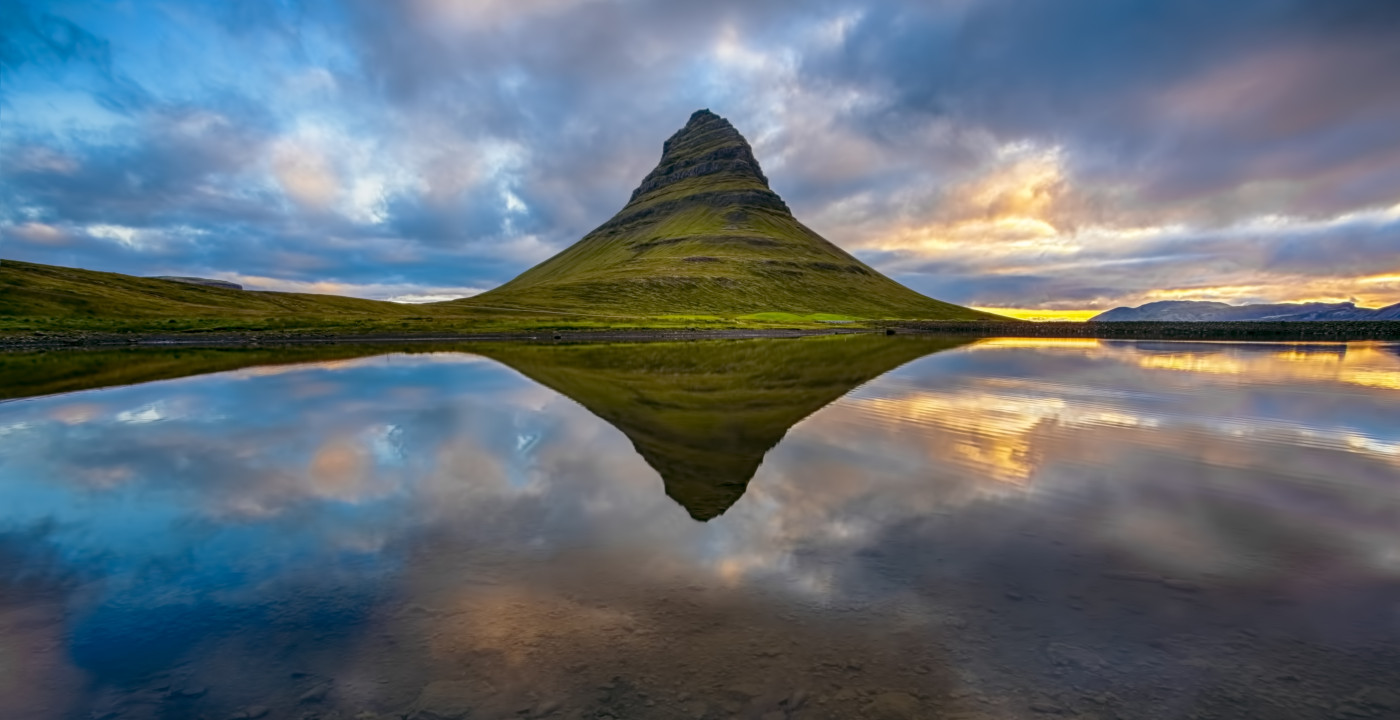 Kirkjufell Reflection shown in a living room