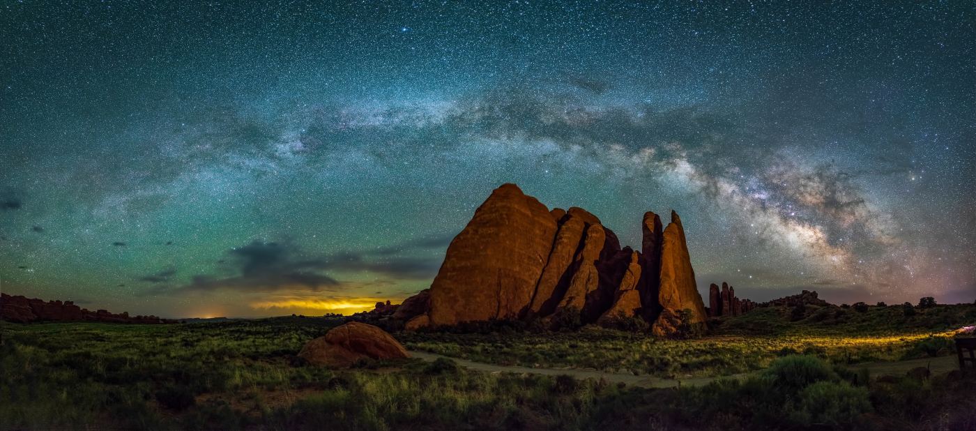 Milky Way over Sharkfin shown in a living room